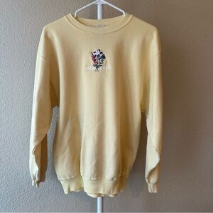 vintage Estes Park yellow floral embroidered crew neck sweatshirt size large